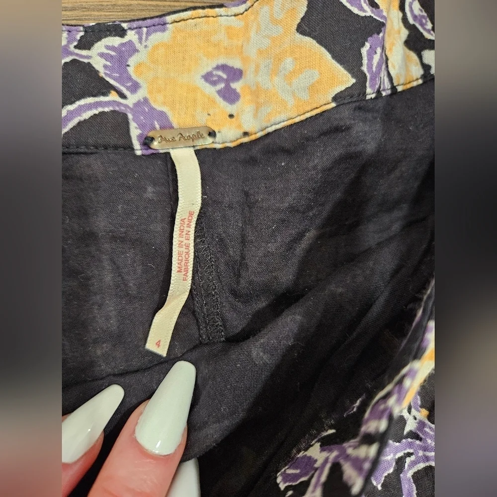 Free People End of The Island Floral Skirt Black Combo Women's - Size 4